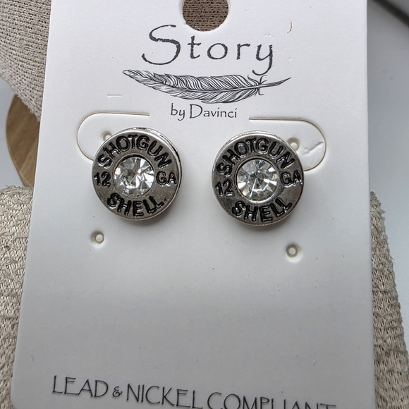 Story Jewelry - Silver SG Shell Earrings (1244)